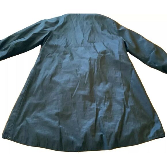 Hunter Green Long Raincoat With Concealed Button Closure & Pockets - Picture 6 of 9